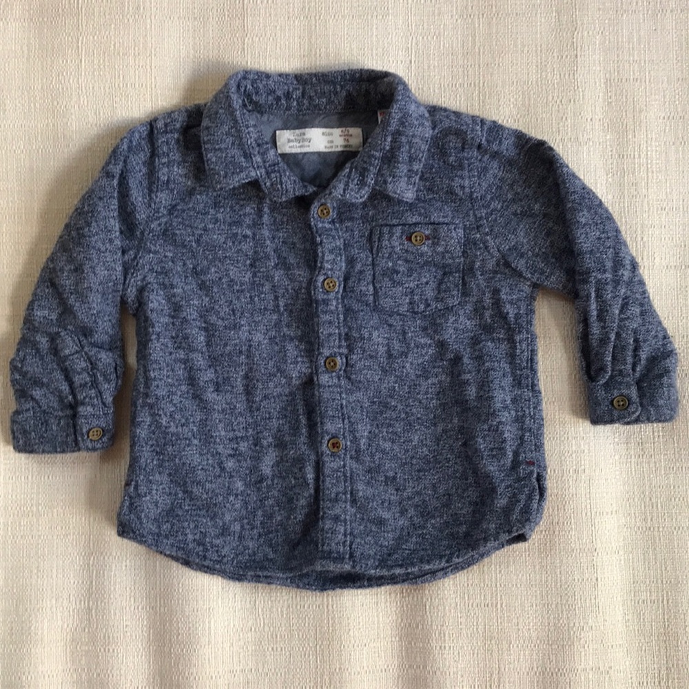 Zara Baby Boy Blue Button Down Shirt